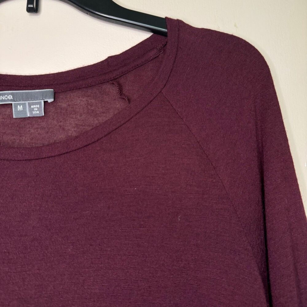 VINCE woman's size medium M Made in USA soft stretch long sleeve classic top - Picture 5 of 10